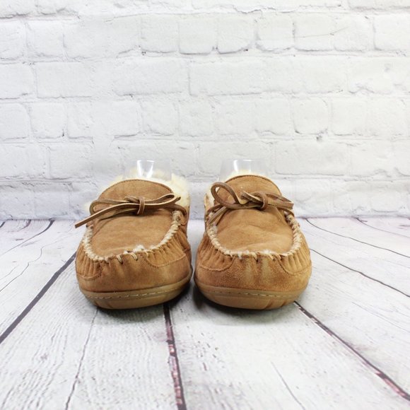 LL BEAN Brown Suede Wicked Good Original Moccasin Slippers Size 10 M - Picture 4 of 9